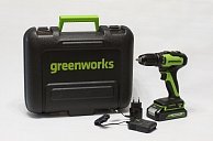 Дрель-шуруповерт аккумуляторная GreenWorks GD24DD35K2 24В в комплекте АКБ 2А/ч + ЗУ