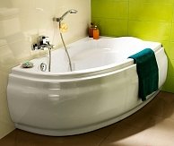 Ванна акриловая Cersanit Joanna 150x95 L / WA-JOANNAx150-L-W с ножками и экраном