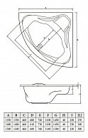 Ванна Bonito Home Andro 140x140 (с ножками) BH-AN-301-140/Su