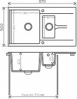 Кухонная мойка Polygran  Brig-870 (черный 16) черный