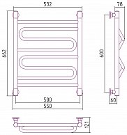 Полотенцесушитель водяной Сунержа ЭЛЕГИЯ+ 600х500 00-0205-6050