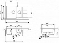 Мойка кухонная  AquaSanita SQT151AW 220 аргент