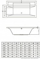 Ванна акриловая Bonito Home Grande 180*80 с ножками BH-GR-205-180/St