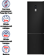 Холодильник Maunfeld MFF200NFBE черный