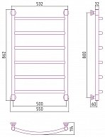 Полотенцесушитель водяной Сунержа ГАЛАНТ+ 800х500, шампань 020-0200-8050