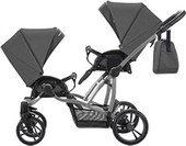 Детская прогулочная коляска для двойни Bebetto 42 Sport Comfort  (04, рама графит) темно-серый