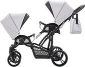 Детская прогулочная коляска для двойни Bebetto 42 Sport Comfort   (03, черная рама) серый, черный