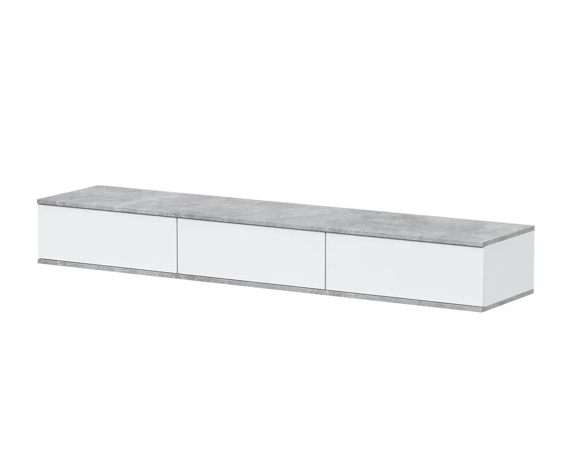 Набор мебели для жилой комнаты Интерлиния Quartz-7 (Гостиная-7) белый платинум/бетон (1465680)
