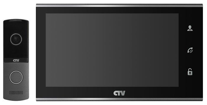 

Комплект цветного видеодомофона CTV DP2702MD (чёрный), DP2702MD (чёрный)