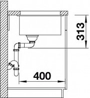 Мойка кухонная Blanco Subline 400-U антрацит (515762)