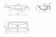 Умывальник Cersanit Moduo 80 Slim белый, дерево темное P-UM-MOD80SL/1