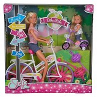 Simba 10 5733045 Кукла Штеффи и Эви на велосипедах, 29 и 12 см
