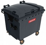 Контейнер для отходов пластиковый SULO 1100л с плоской крышкой серый
