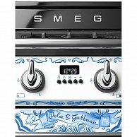 Газовая плита Smeg Divina Cucina TR90DGM9 Белая с голубым узором