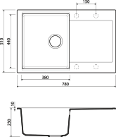 Мойка кухонная  Omoikiri Daisen 78-BL (4993327)