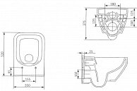 Унитаз подвесной Cersanit Crea New Clean On (K114-016/K98-0178)