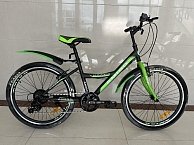 Велосипед горный Maxim 26 Черно-зеленый, V-brake (7 скоростей, Original SHIMANO SL-TX50-7R/TZ31)