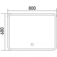 Зеркало Стив 800х680 (сенсорный выключатель), (РФ) имп-р