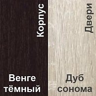 Шкаф для обуви  Кортекс-мебель СЕНАТОР ШК41 классика, ДСП+ДСП Венге / Дуб сонома