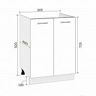 Шкаф под мойку  Кортекс-мебель Корнелия ЛИРА НШ60м Белый
