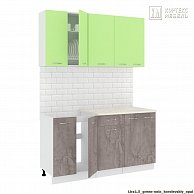 Готовая кухня Кортекс-мебель Корнелия ЛИРА-лайт 1,5 Зелёный / Оникс, Королевский опал