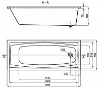 Ванна акриловая Alba Spa Valencia 150x70