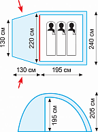 Палатка Tramp Bell 3 V2 / TRT-80