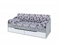 Кровать-диван SV-мебель МС Грей К 90/200, с ящиками (без фотопечати) грей цемент светлый / белый 00-00099031