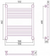 Полотенцесушитель водяной Сунержа БОГЕМА+ 600х500 00-0220-6050