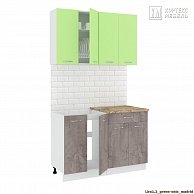 Готовая кухня Кортекс-мебель Корнелия ЛИРА-лайт 1,2 Зелёный / Оникс, Марсель