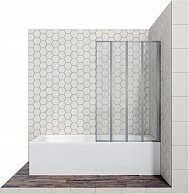 Душевая шторка Ambassador Bath Screens 100x140 со складывающимися дверями (прозрачное стекло / профиль хром) 16041111R