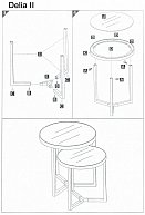 Комплект 2 стола журнальных  Signal DELIA II  черный/хром