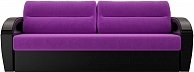 Диван Лига диванов Форсайт микровельвет фиолетовый/экокожа черный (100752)