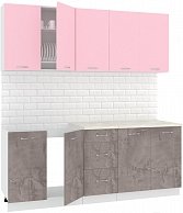 Готовая кухня Кортекс-мебель Корнелия ЛИРА 2,0 Розовый / Оникс, Марсель