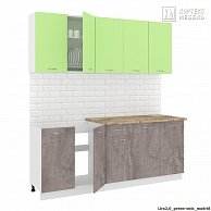 Готовая кухня Кортекс-мебель Корнелия ЛИРА-лайт 2,0 Зелёный / Оникс, Королевский опал