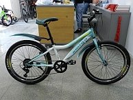 Велосипед детский Nicole 24 бело-бирюзовый, V-brake (7 скоростей, Original SHIMANO SL-TX50-7R/TZ31)