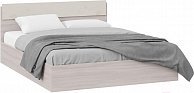 Двуспальная кровать ТриЯ Мишель 160x200 с ПМ ясень шимо/сатин матовый с рисунком