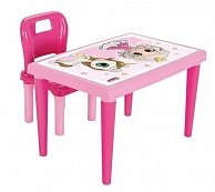 Комплект детской мебели Pilsan Столик+1 стульчик Pink/Розовый