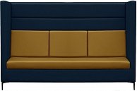 Диван Бриоли Дирк трехместный L18-L17 (синий, желтые вставки)
