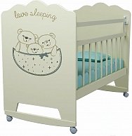 Детская кроватка VDK  Love Sleeping   колесо-качалка (слоновая кость)