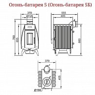 Свободностоящая печь-камин Термофор (TMF) Огонь-батарея 5 антрацит (12401)