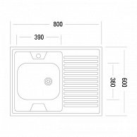 Мойка Ukinox  STD800.600 -4C 0R  накладная