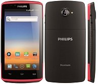 Мобильный телефон Philips Xenium W7555 чёрный/красный