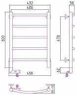 Полотенцесушитель электрический Сунержа ГАЛАНТ 2.0 600х400 / МЭМ левый 00-5200-6040