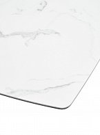 Обеденный стол Дамавер ACUTO 2 170  Белый мрамор матовый, керамика/ черный каркас