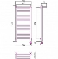 Полотенцесушитель электрический Сунержа Богема 1000х400 левый (с полочкой)