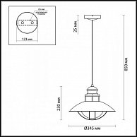 Уличный светильник-подвес Odeon 4164/1 ODL19 694 DANTE коричневый/прозрачный