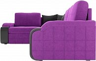 Диван угловой Лига диванов Николь 103 левый микровельвет, фиолетовый/черный (60195)