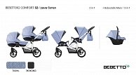Детская коляска для двойни Bebetto 42 Comfort  02 (белая рама)