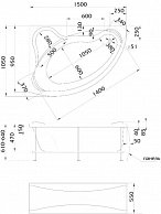 Ванна 1Марка Catania 150x105 L белый